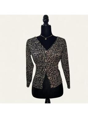Wet Seal Leopard Print Top Y2K McBling Indie Size M